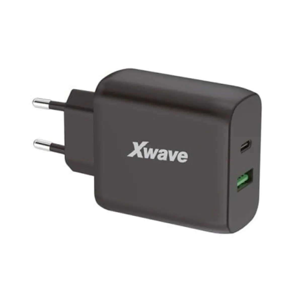 Punjač Xwave GaN45-AC USB-A+USB-C crni
