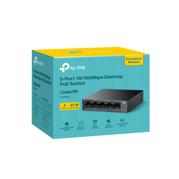 LAN Switch TP-LINK LS105LP 5port 10/100/1000Mbps/4-PoE metalno kućište