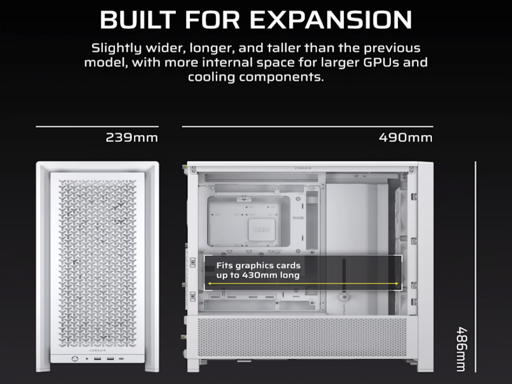 Kucište CORSAIR FRAME 4000D RS Mid-Tower/ATX/kaljeno staklo/bez napajanja/bela