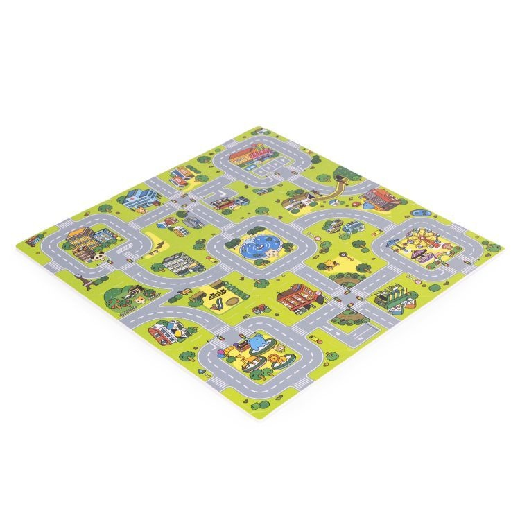 Velika podloga za igru EVA FOAM City 90.5x90.5 cm 21 deo ECOTOYS