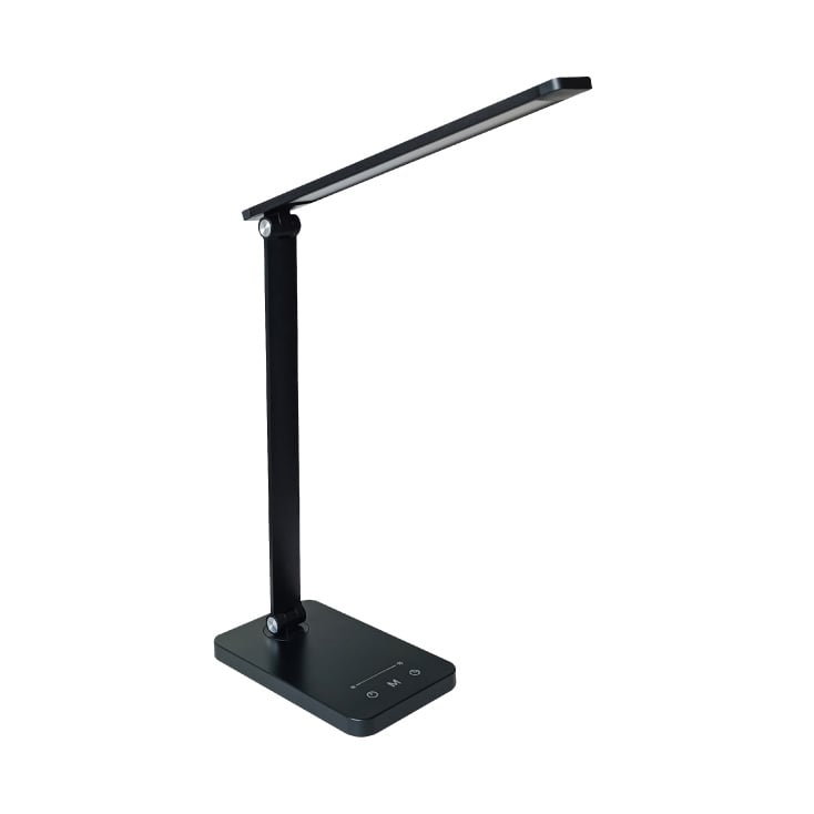 Sklopiva stona LED lampa sa satom i USB punjenjem 6.5W OSRAM crna