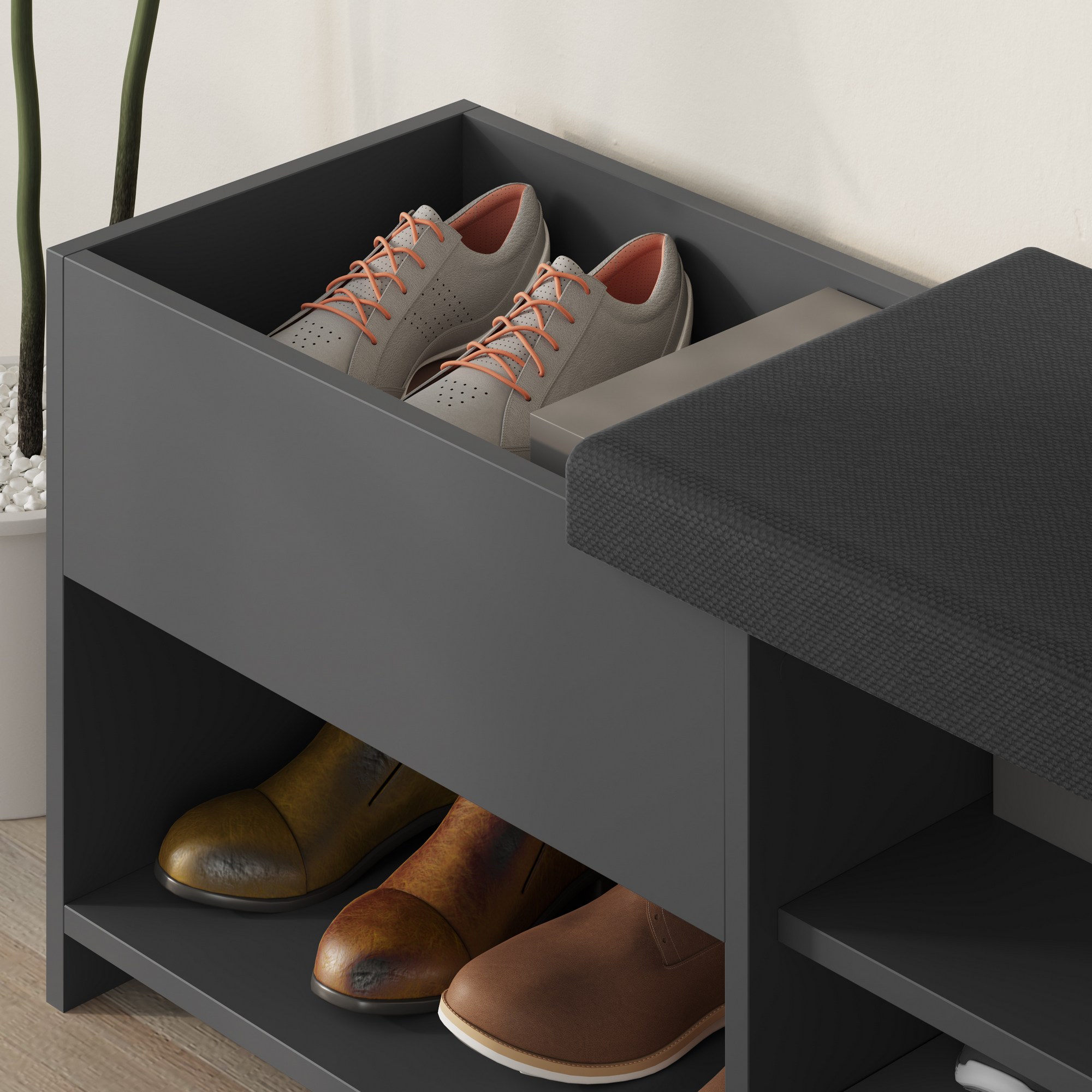 Cipelarnik Filux Bench - Antracit
