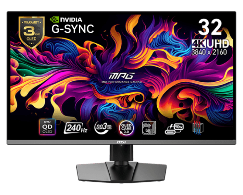 32 inča MPG 321CURX QD-OLED, 4K UHD 3840x2160 QD OLED 240 Hz G-Sync zakrivljeni gaming monitor