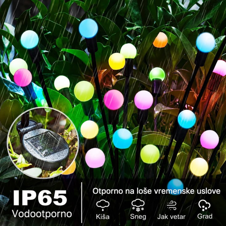 Solarna RGB baštenska lampa - 2 kom. 8 LED