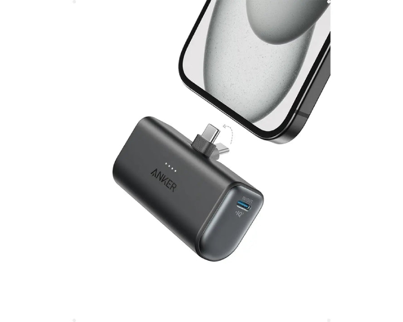 Nano 5000mAh, 22.5W, sa ugrađenim USB-C konektorom, Power Bank crni