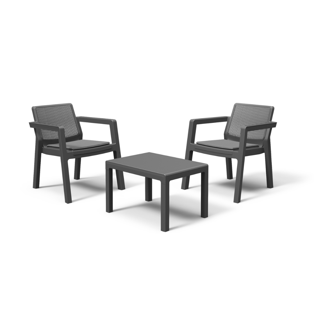 Balkonski set Emilly Patio sa jastucima Grafit