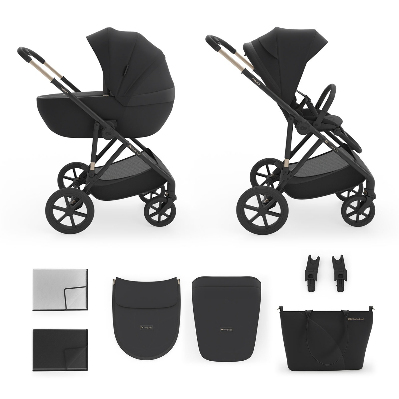 KINDERKRAFT KOLICA 2U1 PRIME 3 BLACK