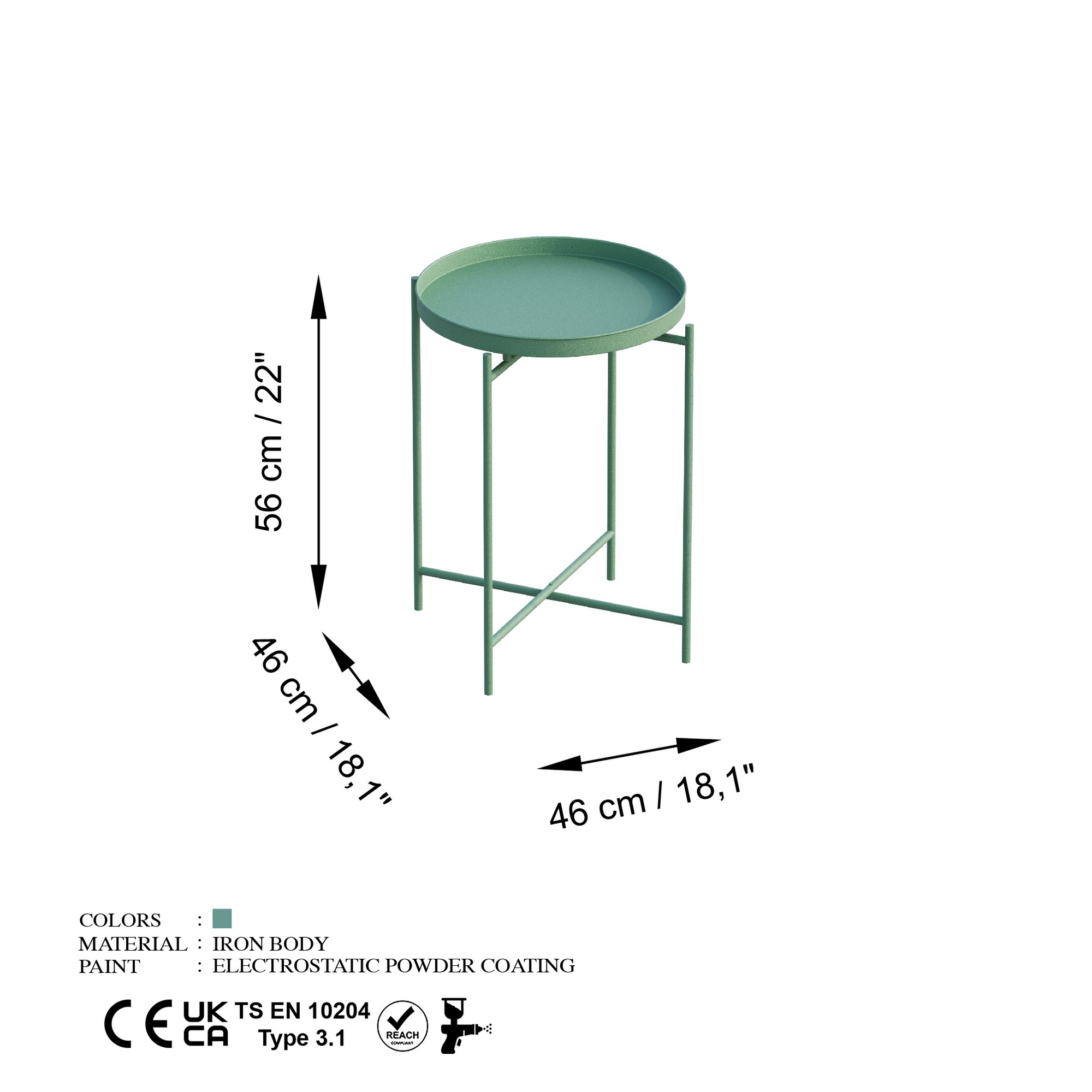 Klub sto Shb-007-D Zelena