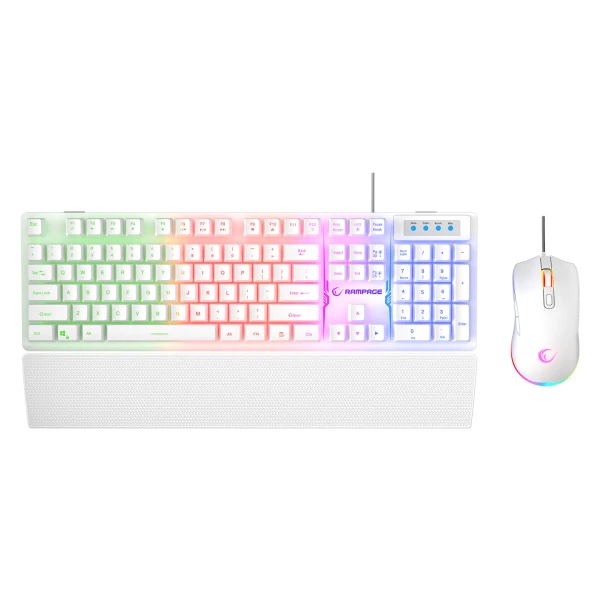 Tastatura+miš žični set Rampage KM-RX7 FORTUNA V2 beli 42578