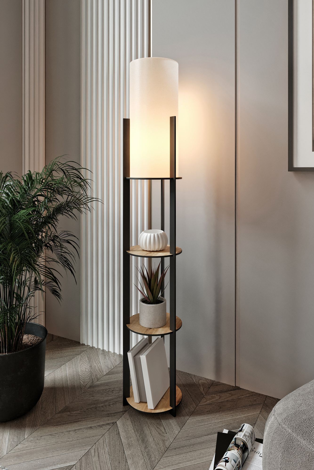Podna lampa Radiante - Hrast