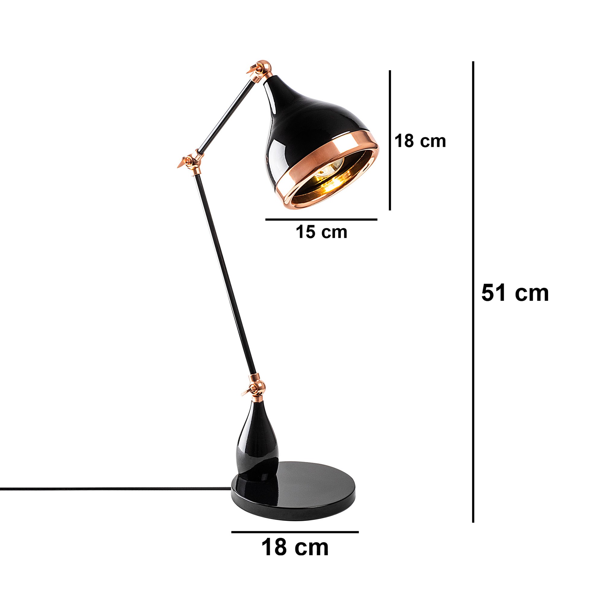 Stona lampa Yıldo - 7015 Crna, Bakarna