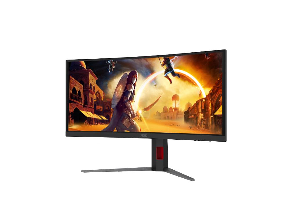 Monitor AOC CU34G4CA 34"/VA,zakrivljen/3440x1440/180Hz/1ms GtG/HDMIx2,DP,USB-C/Visina/zvucnici/crna