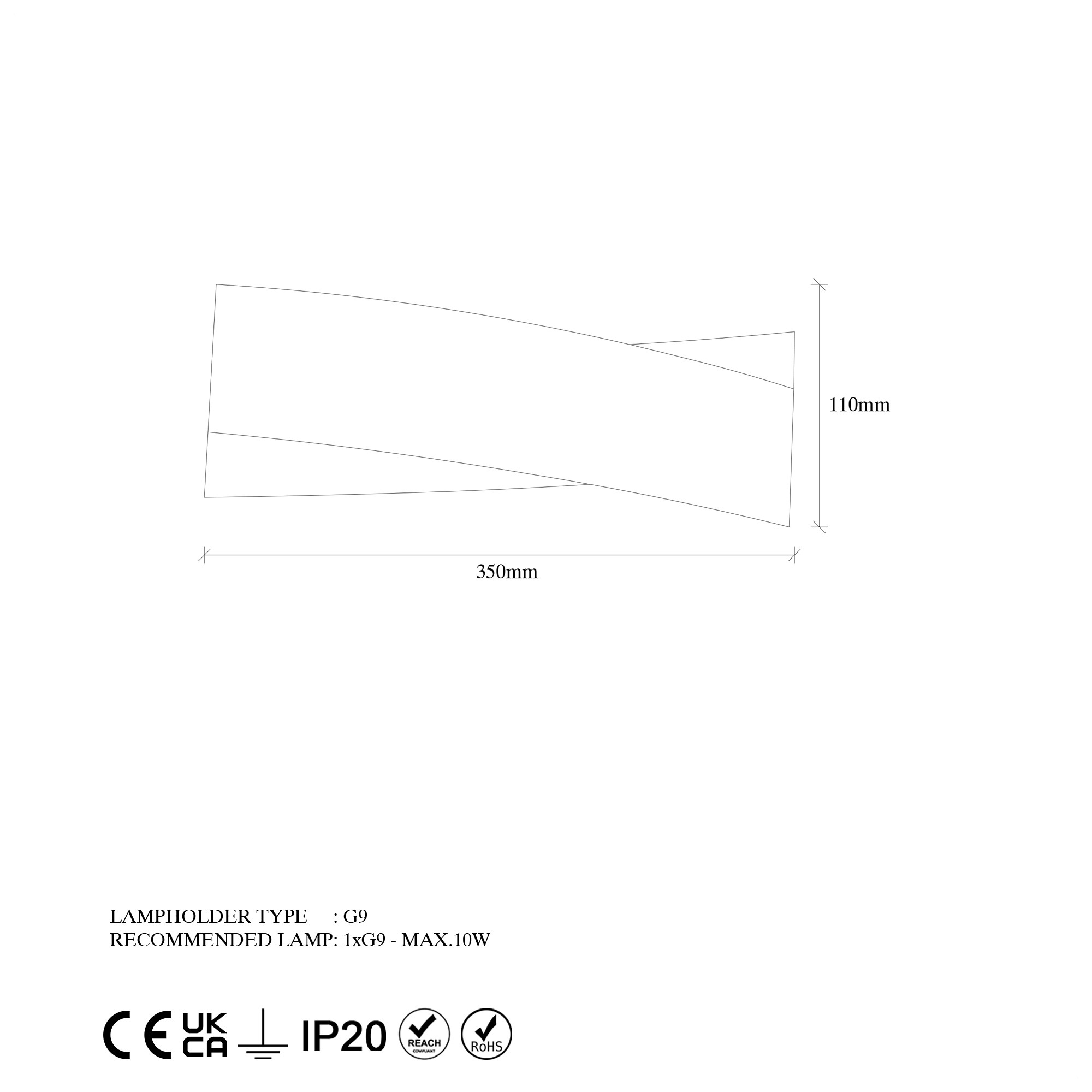 Zidna lampa 7156 - Crna