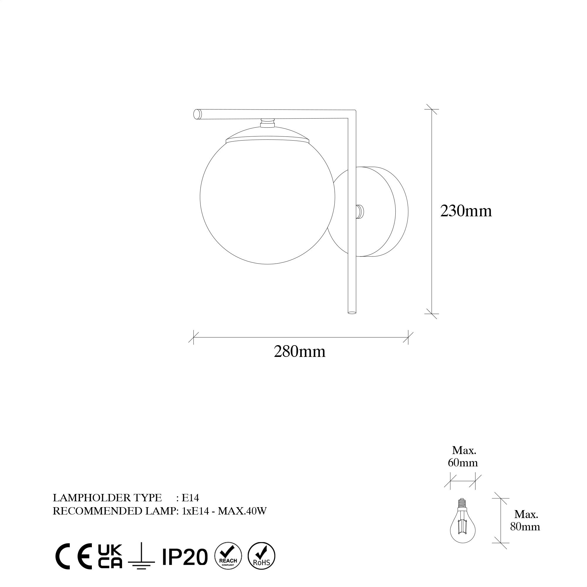 Zidna lampa 7142 - Antik