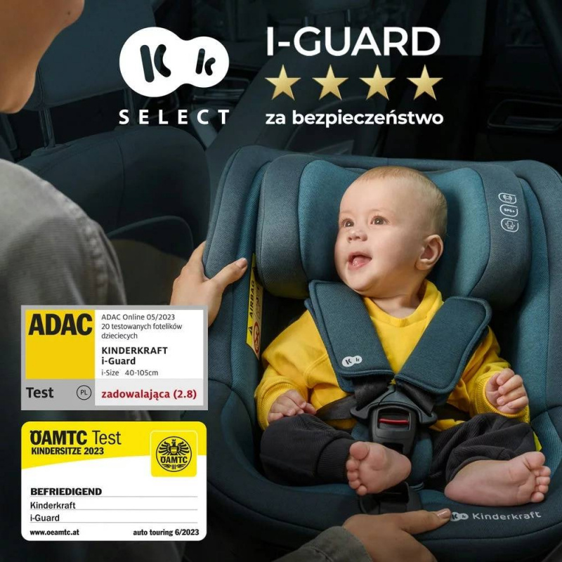 KINDERKRAFT AUTOSEDISTE I-GUARD 40-105CM CHERRY PEARL