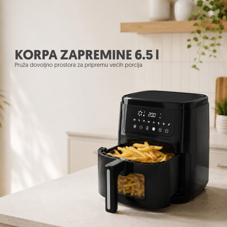 PROSTO friteza na vruć vazduh - air fryer, 6.5l, 1600W