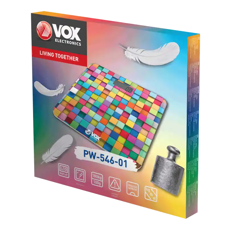 Telesna vaga Vox PW 546-01/LCD/180kg/šarena
