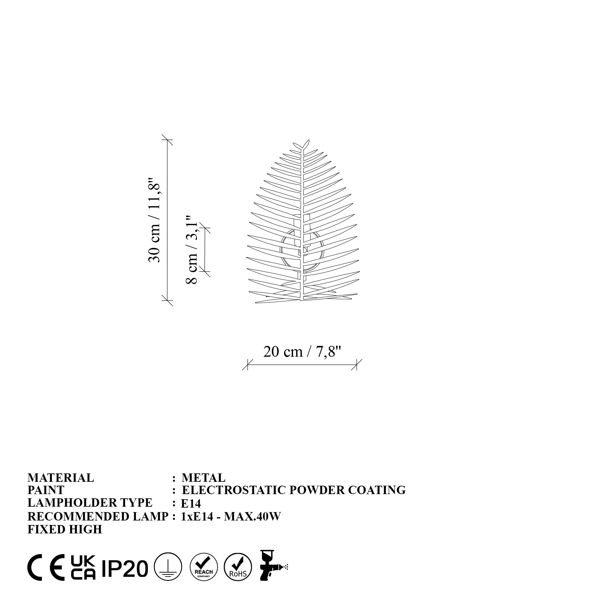 Zidna lampa Leaf - 15322 Zlatna