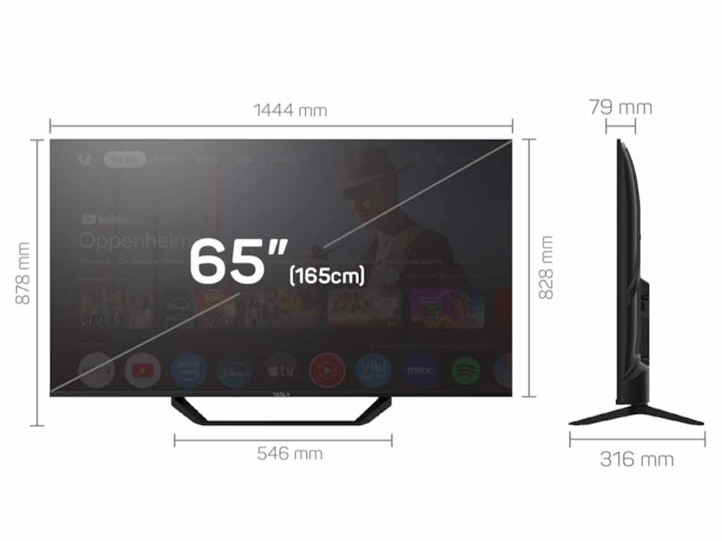 Televizor TESLA 65E655BUS/D-LED/65"/UHD/Smart/Google TV/crna