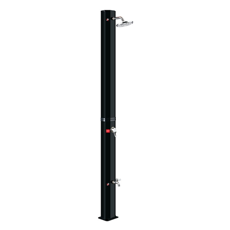 Solarni tuš sa slavinom za pranje nogu crni 35 L E-102