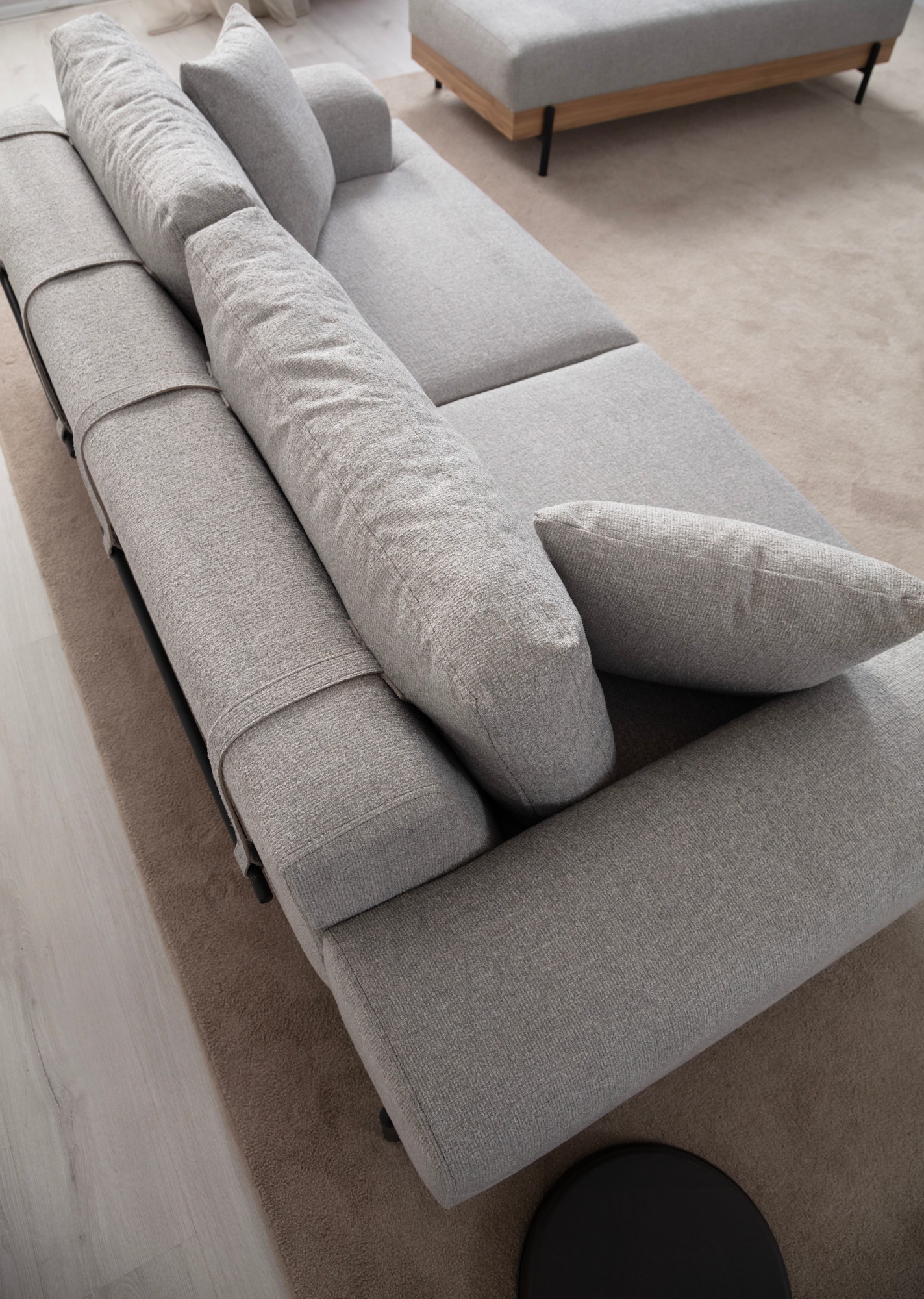 Trosed Eti Oak 3 Seater -Grey Siva