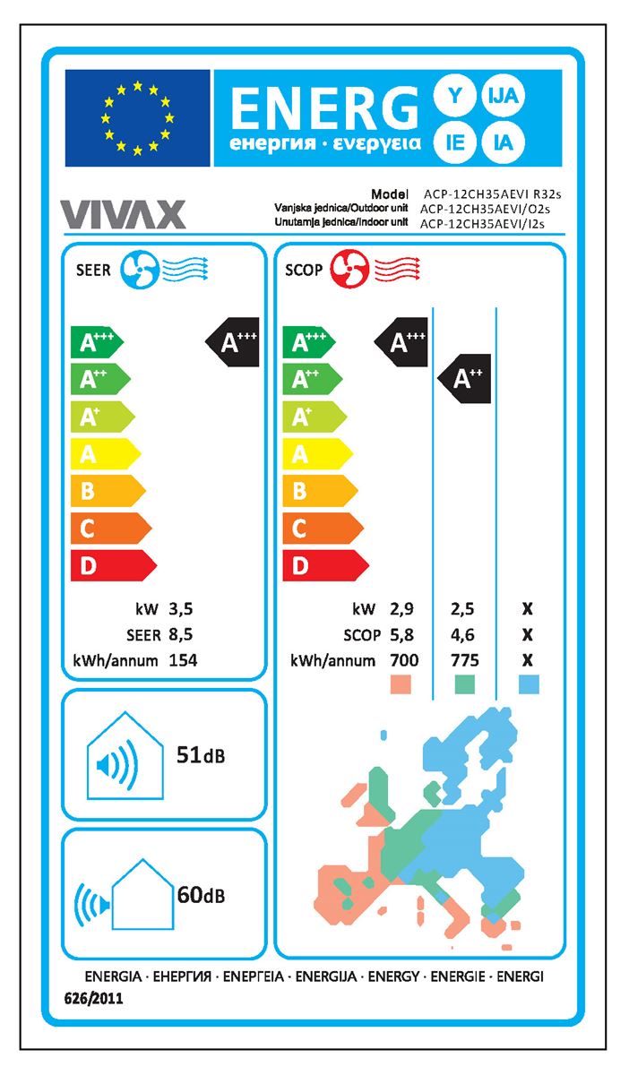 VIVAX COOL inverter klima uređaj - Ogledalo siva ACP-12CH35AEVIs R32
