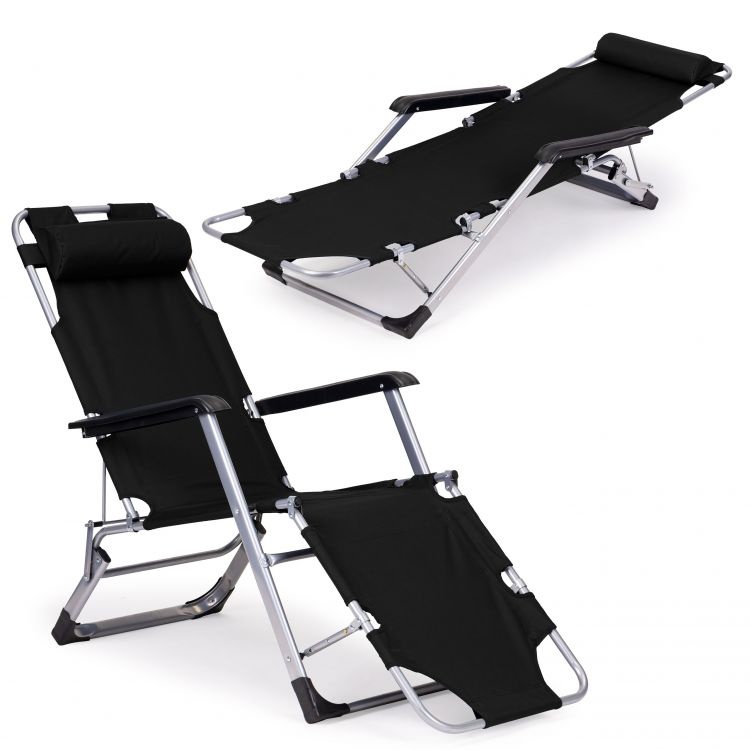 LEŽALJKA ZA PLAŽU 2U1 BLACK