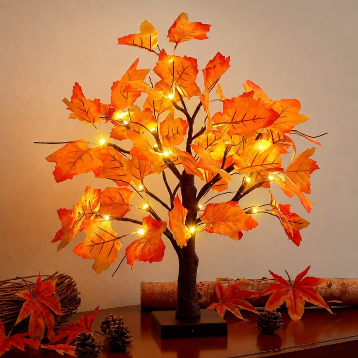 Jesenja LED dekoracija javorovo drvo 24 LED 60 cm