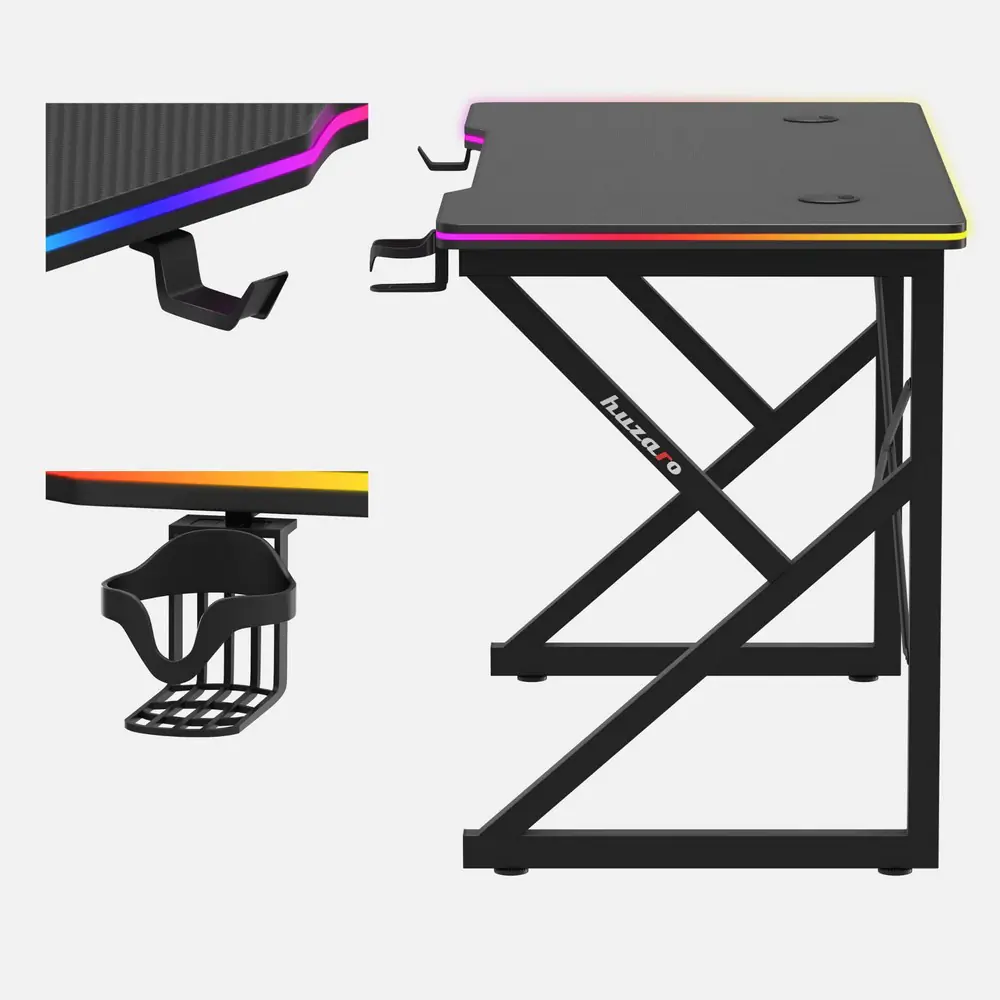 Huzaro Hero 1.7 RGB Crni Gaming sto