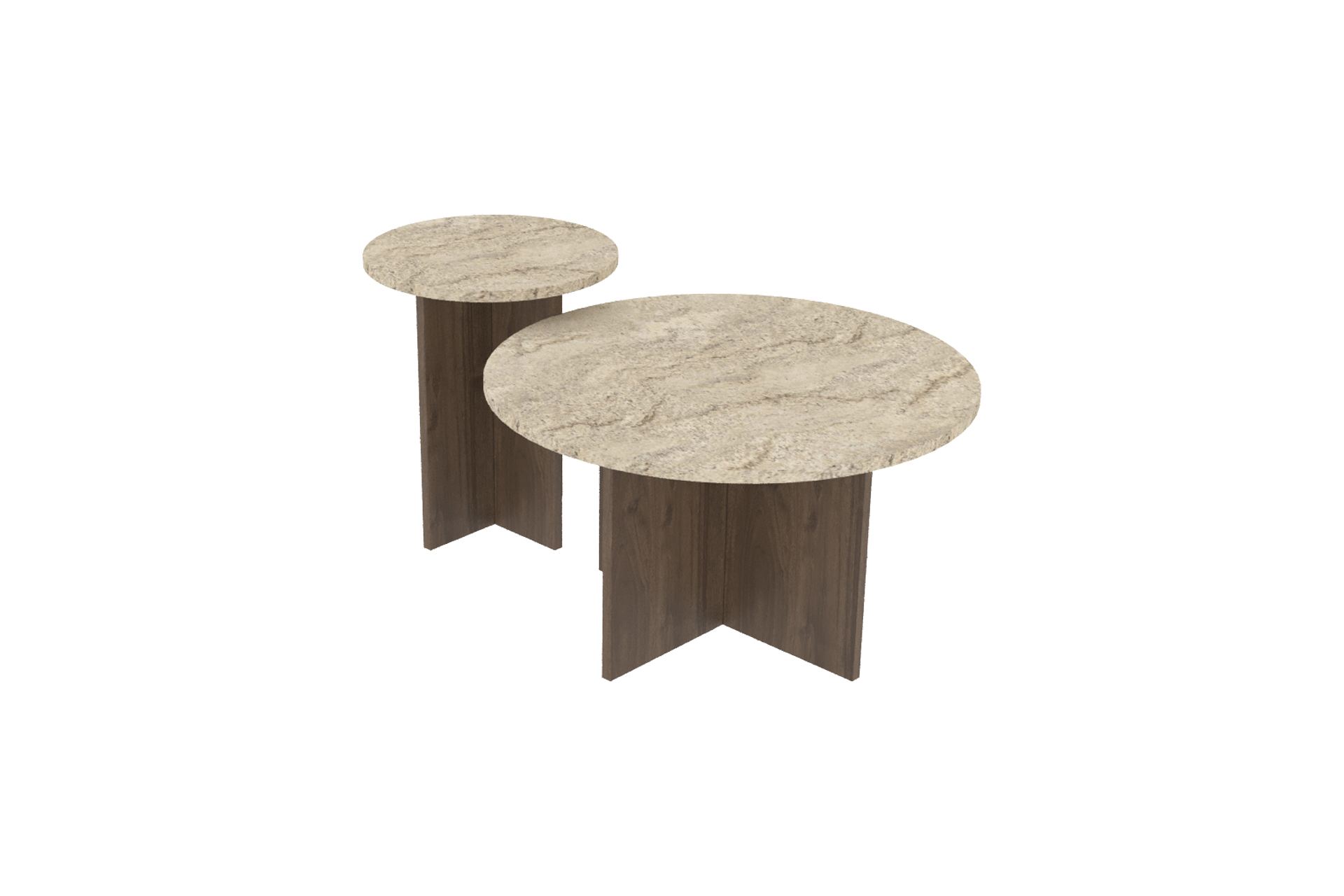Set klub stolova Private - Travertin, Orah