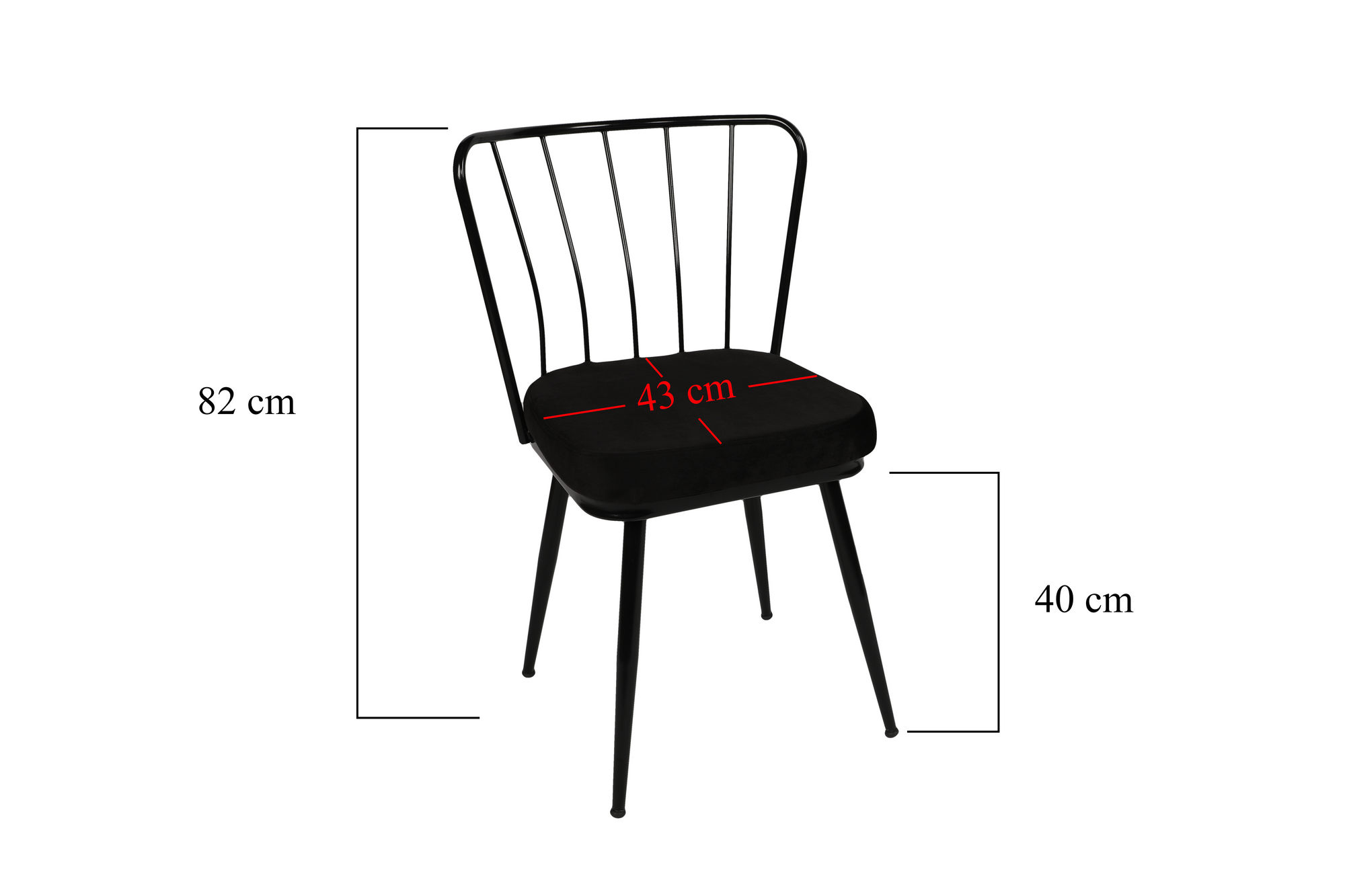 Set stolica (2 komada) Yıldız 943 V2 Crna