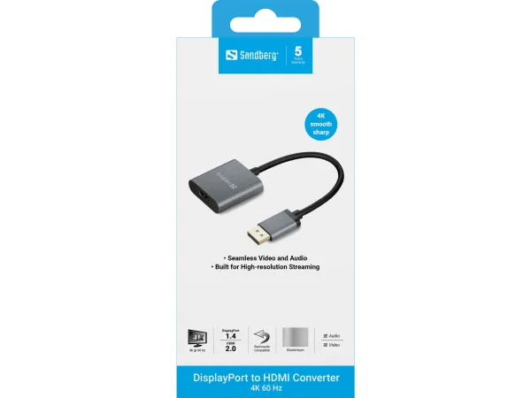 Adapter Sandberg DisplayProt 1.4- HDMI M/F 2.0 4K 509-19