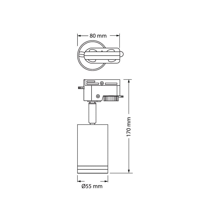 OSRAM PULSE crni monofazni šinski reflektor 6W