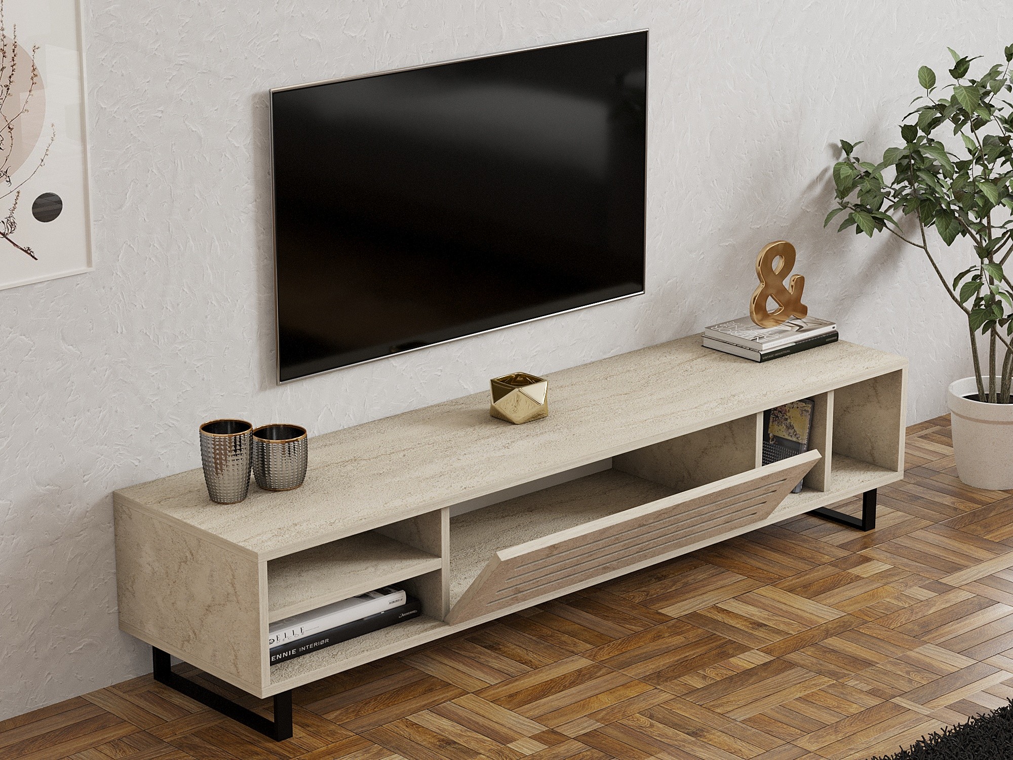 TV komoda Safir - Travertin