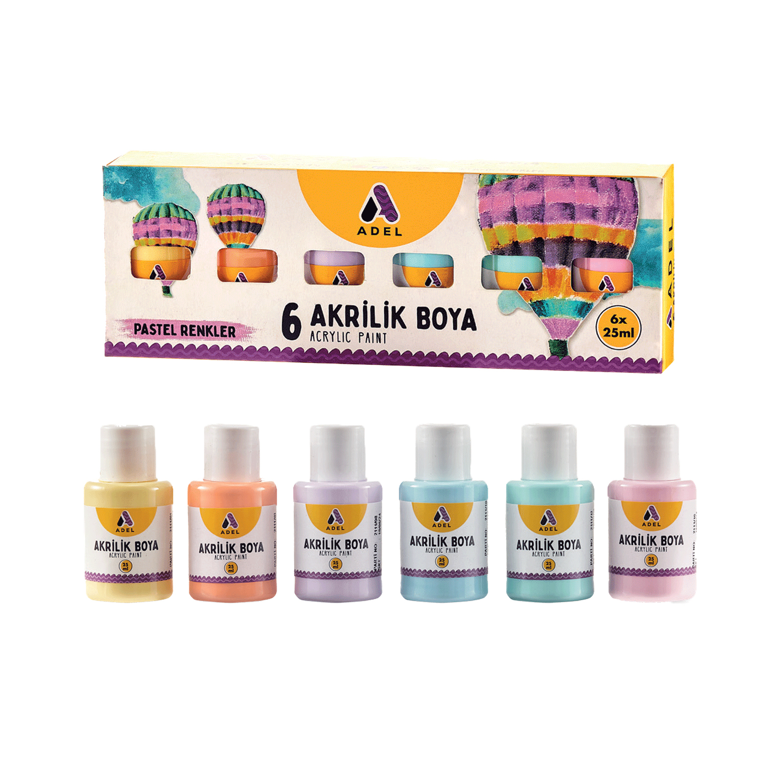 ADEL AKRILNE BOJE PASTEL SET 25MLX6