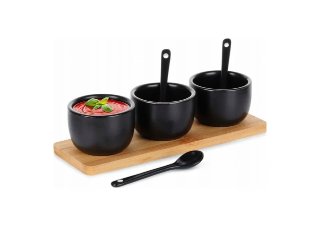 Vilde 139686 -Set od tri cinije sa kasicicom CRNI