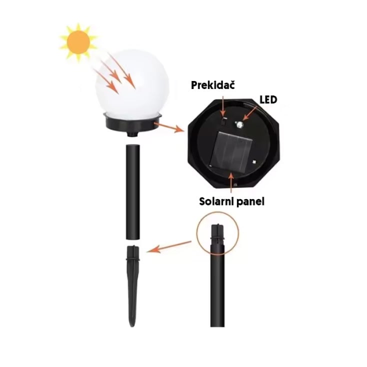 Solarna baštenska lampa 11813 - 2 kom.