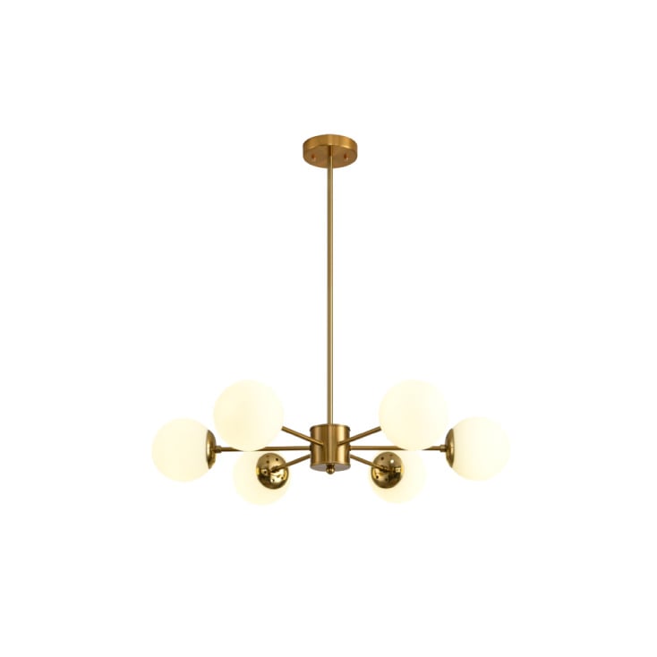 Viseći luster ORBA 6xE27, 720 mm, belo-bakarni