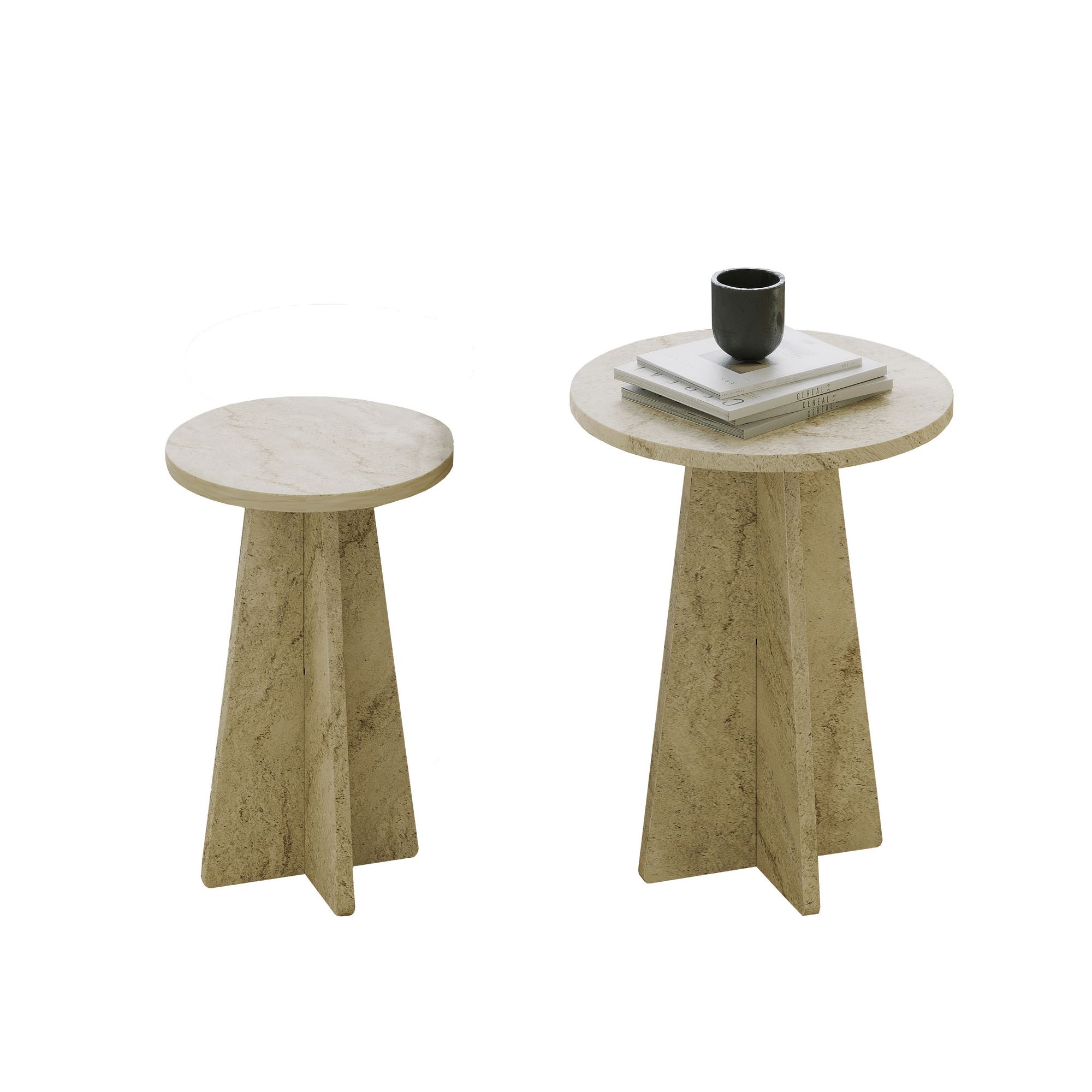Set klub stolova Mushroom 2 Travertin
