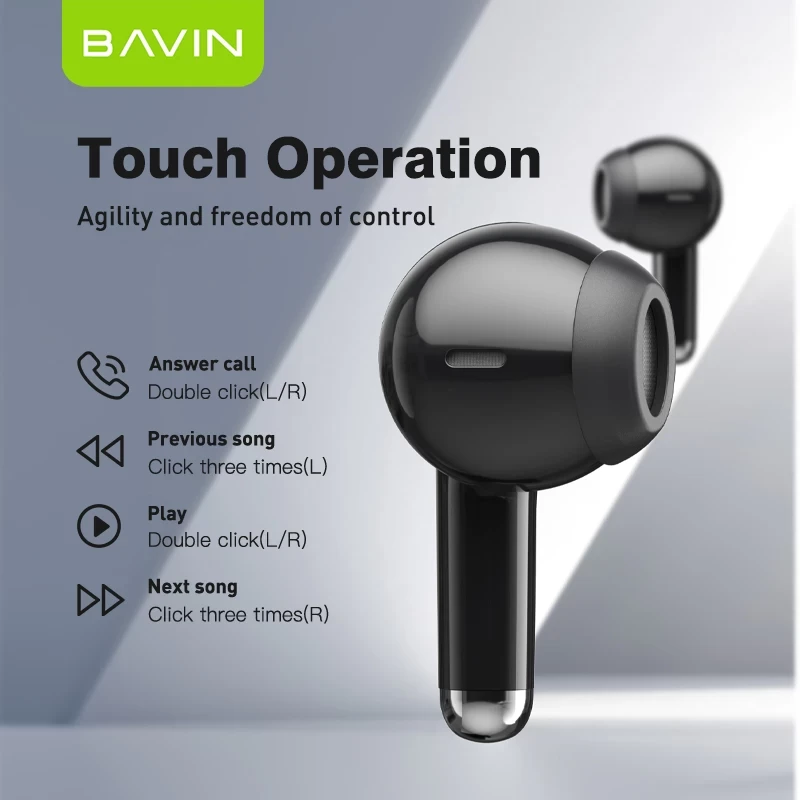 Bavin slušalice wireless earbuds crna - BA-61
