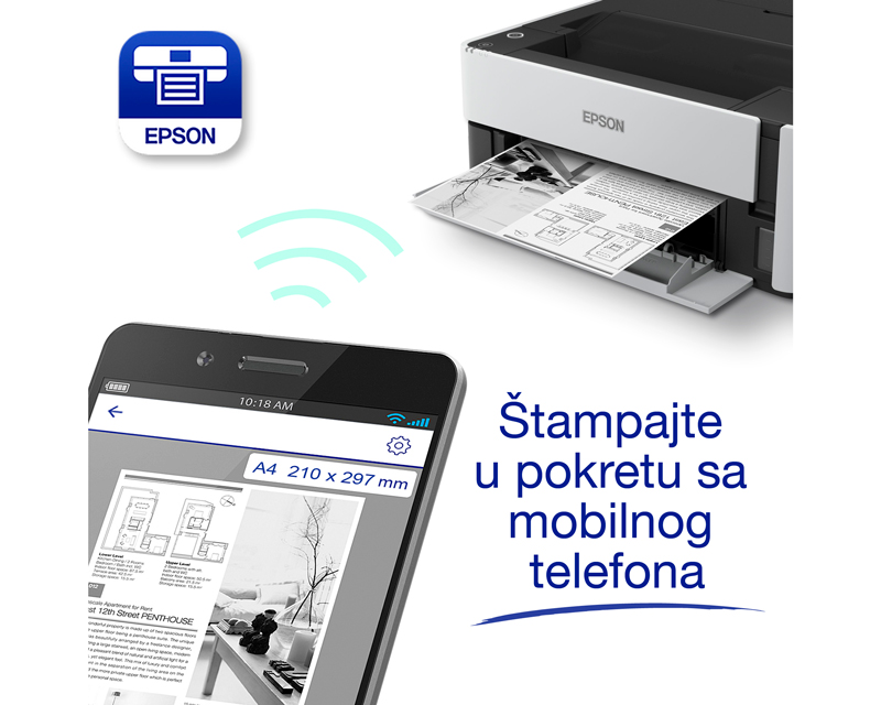 M1170 EcoTank ITS wireless inkjet crno-beli štampač