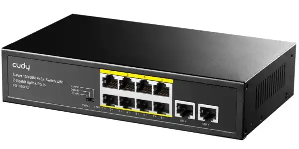 Svič 10/100 8+2-port PoE + 1Gbps RJ45 Cudy FS1010PG 120W