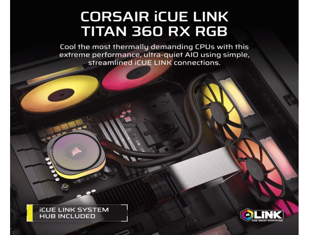 AIO Corsair AIO iCUE LINK TITAN RX RGB 360 black, CW-9061018-WW