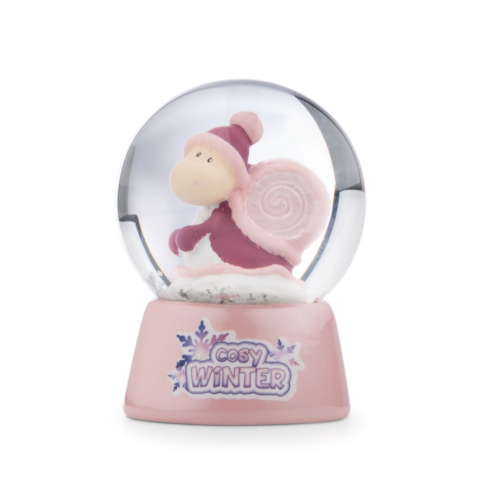 NOVOGODIŠNJA GLITTER KUGLA PUŽIĆ PINK - 6.5CM NICI 49351