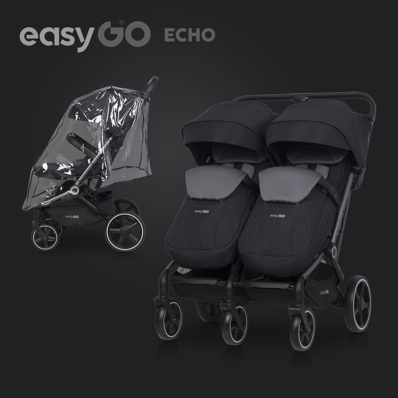 Eurocart easy go echo ebony black kolica za blizance