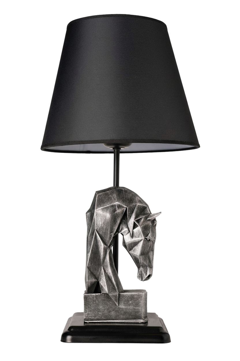 Stona lampa HM162 Srebrna, Crna