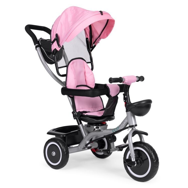 2u1 tricikl sa rotirajućim sedištem i sklopivom tendom Pink, ECOTOYS