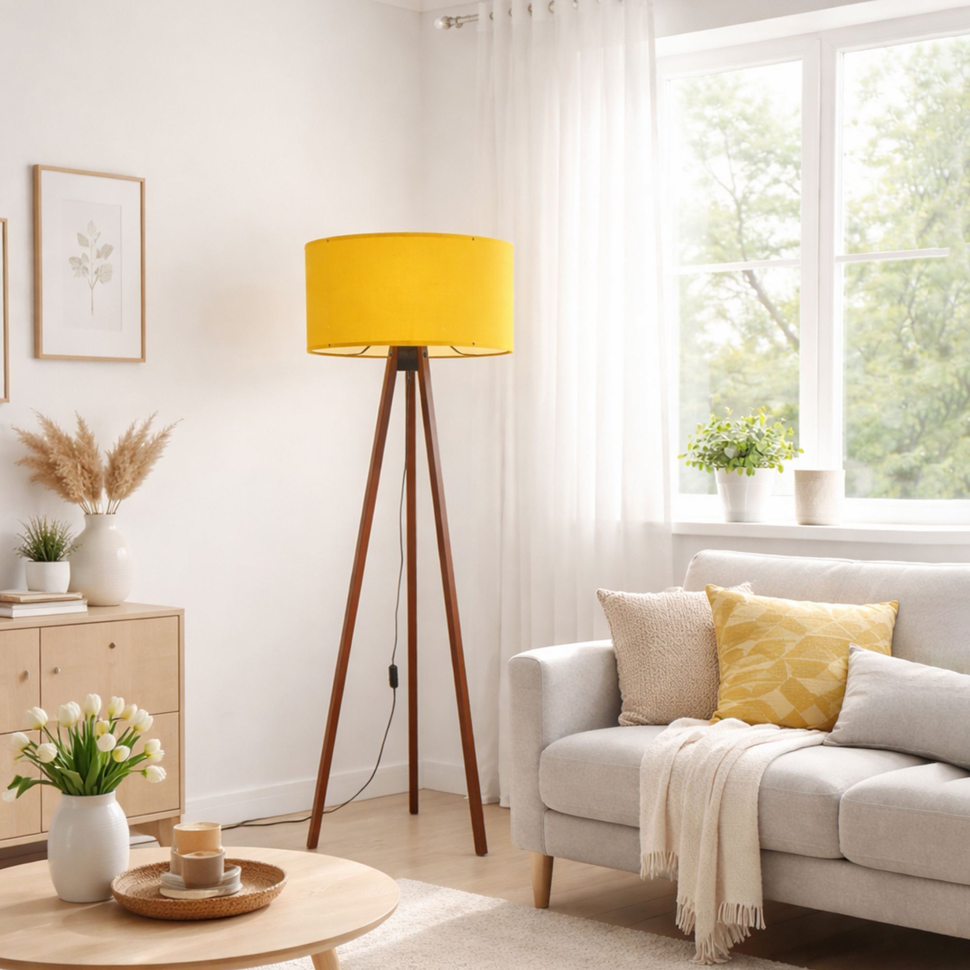 Podna lampa AYD-1565 Žuta, Braon