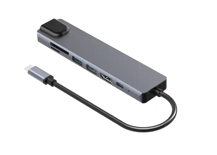 Adapter konverter TIP C 7/1 USB 3.0x2/Ethernet RJ45 /HDMI 4K 30HZ/PD/SD/TF
