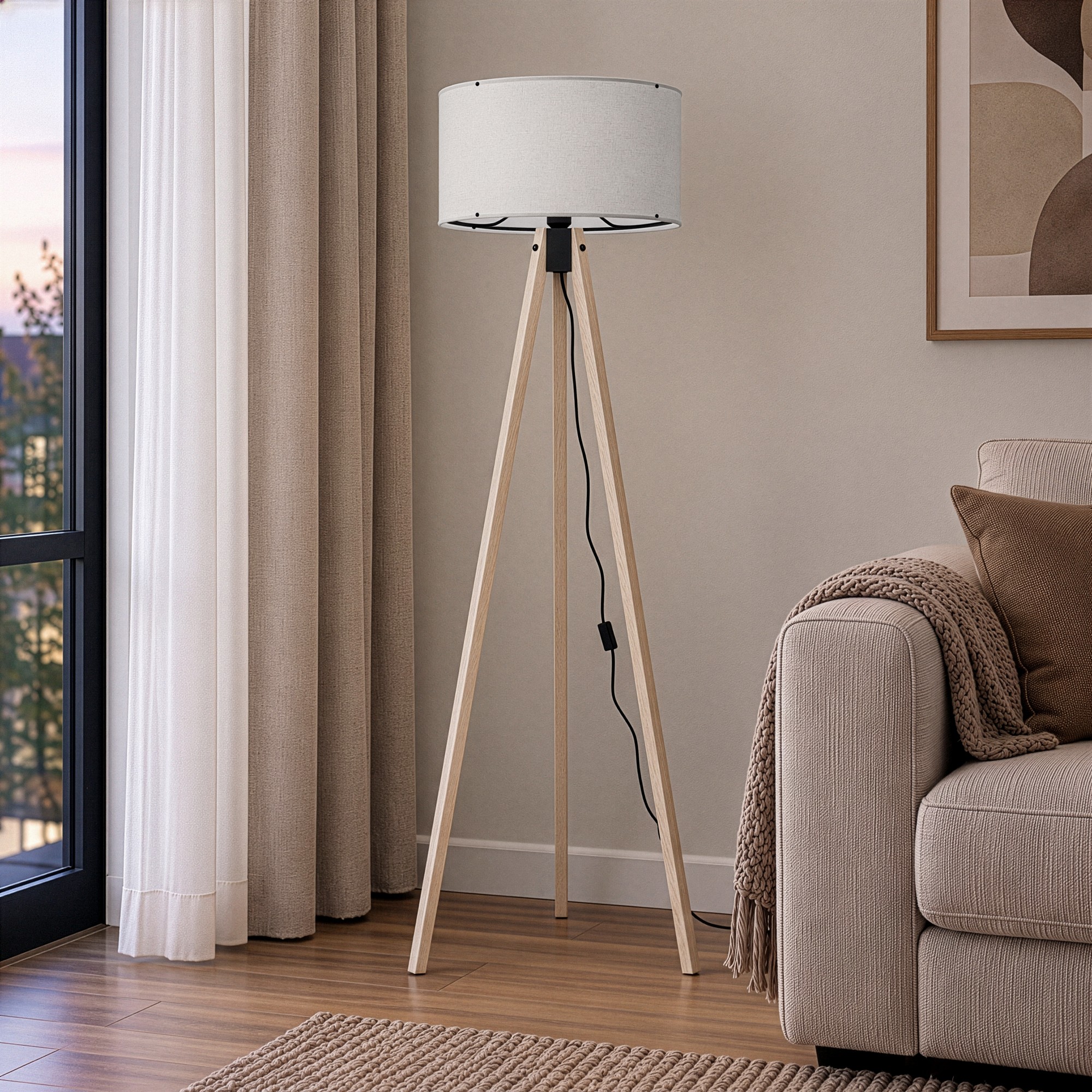 Podna lampa AYD-1523 Bela, Hrast